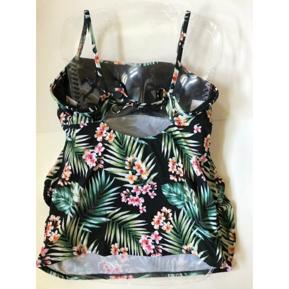 Ingrid & Isabel Maternity SWIMSUIT Tankini TOP Floral Palm PRINT Tie Back Small - Picture 2 of 2